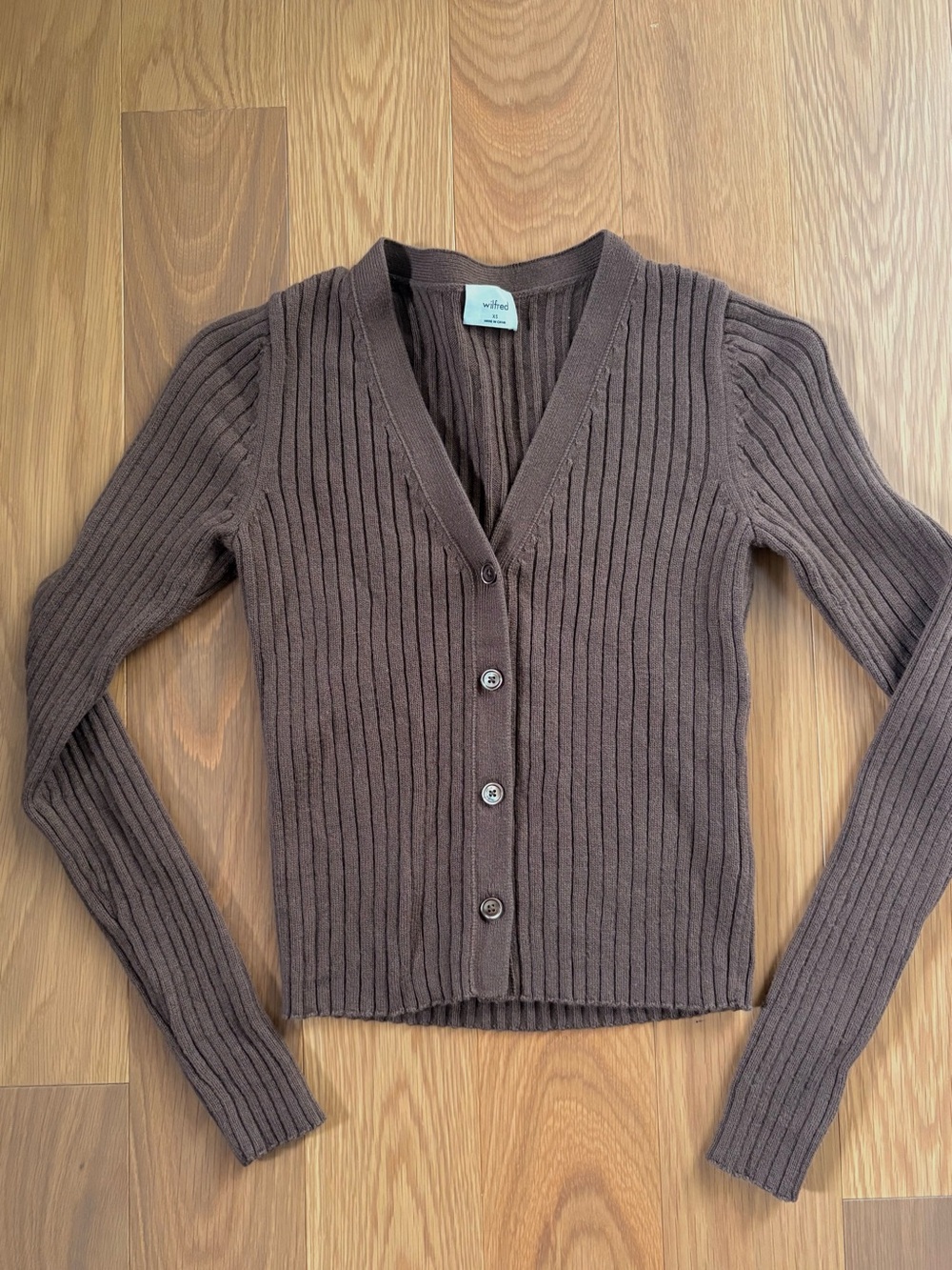 Wilfred Brown Ribbed Cardigan